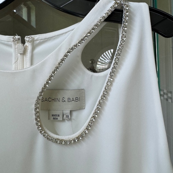 SACHIN & BABI Hailey Bead-embellished Minidress-Off White-size 10-NWT - Picture 2 of 8